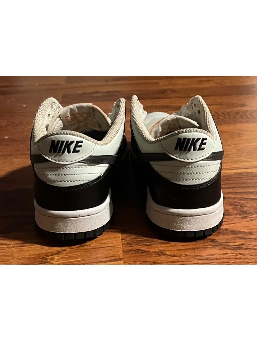 Nike Dunk Low Black Bright Mandarin Mini Swoosh Size 6.5Y